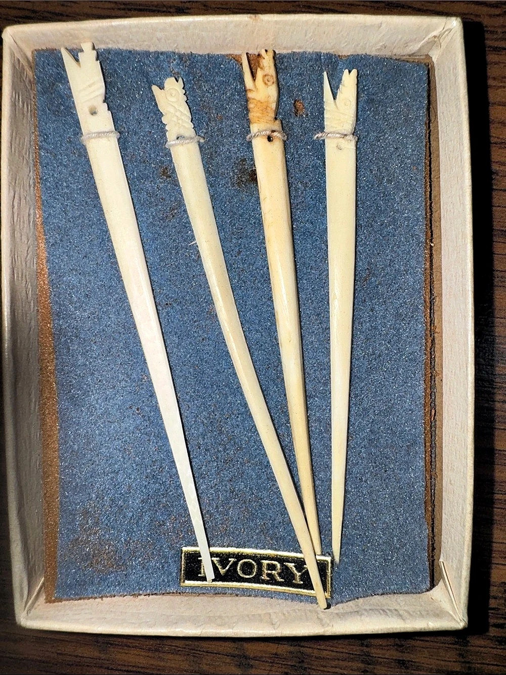 Antique Ivory Fruit Picks C1.Bx.Clr.T1